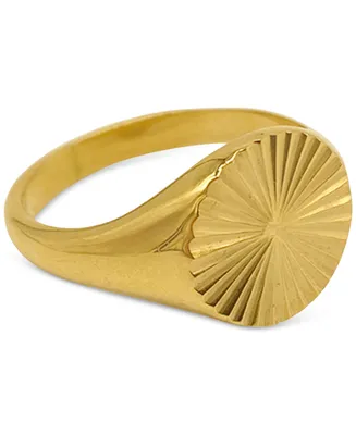 Adornia Gold-Tone Water-Resistant Burst Signet Ring