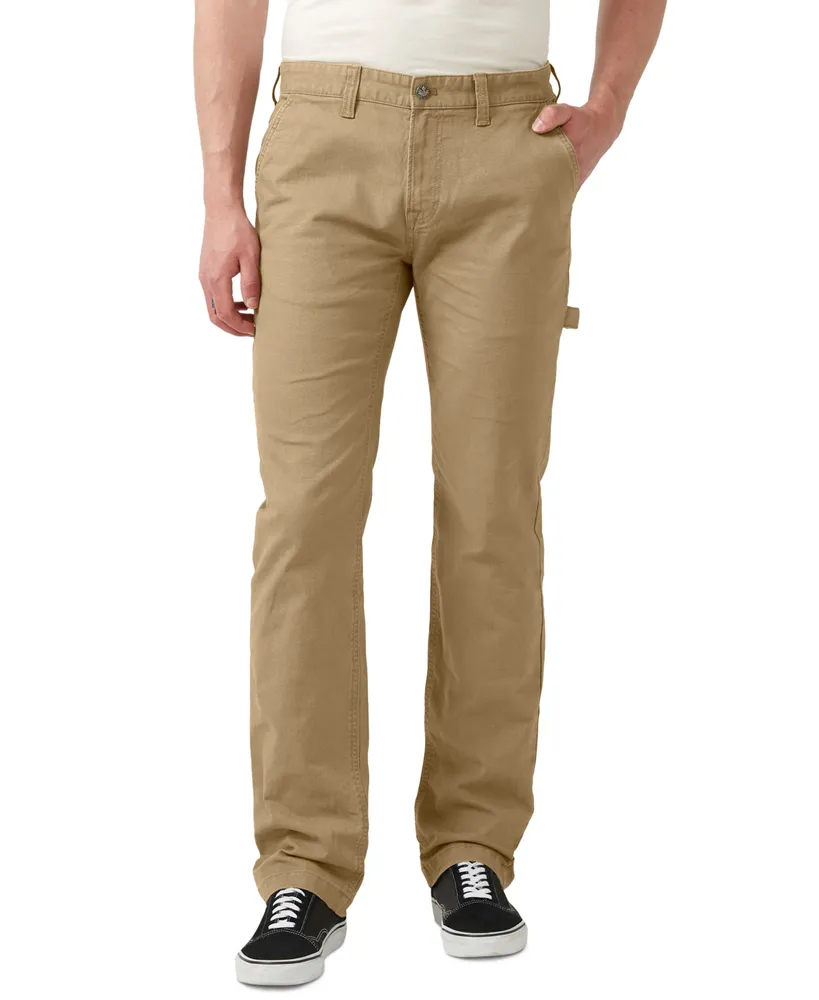 Buffalo David Bitton Men's Straight Six Straight-Fit Stretch Canvas Carpenter Pants