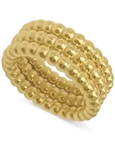 Adornia 14k Gold-Plated Three-Row Beaded Ring
