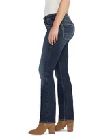 Silver Jeans Co. Women's Britt Low-Rise Curvy-Fit Straight-Leg