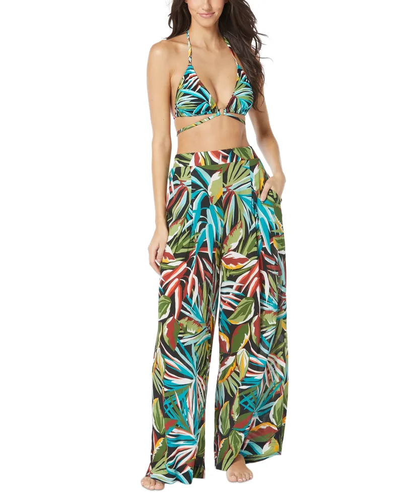 Vince Camuto Women's Printed Wide-Leg Cover-Up Pants