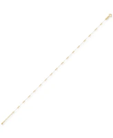 Textured Cylindrical Bead Ankle Bracelet in 14k Gold & Rose Gold