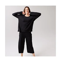 Cozy Earth Women's Rib Knit Viscose from Bamboo Lounge Capri Pants