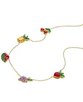 Fossil X Willy Wonka Special Edition Women's Gold-Tone Stainless Steel Station Necklace