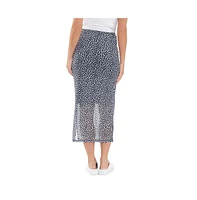 Ripe Maternity Kara Floral Mesh Skirt Navy