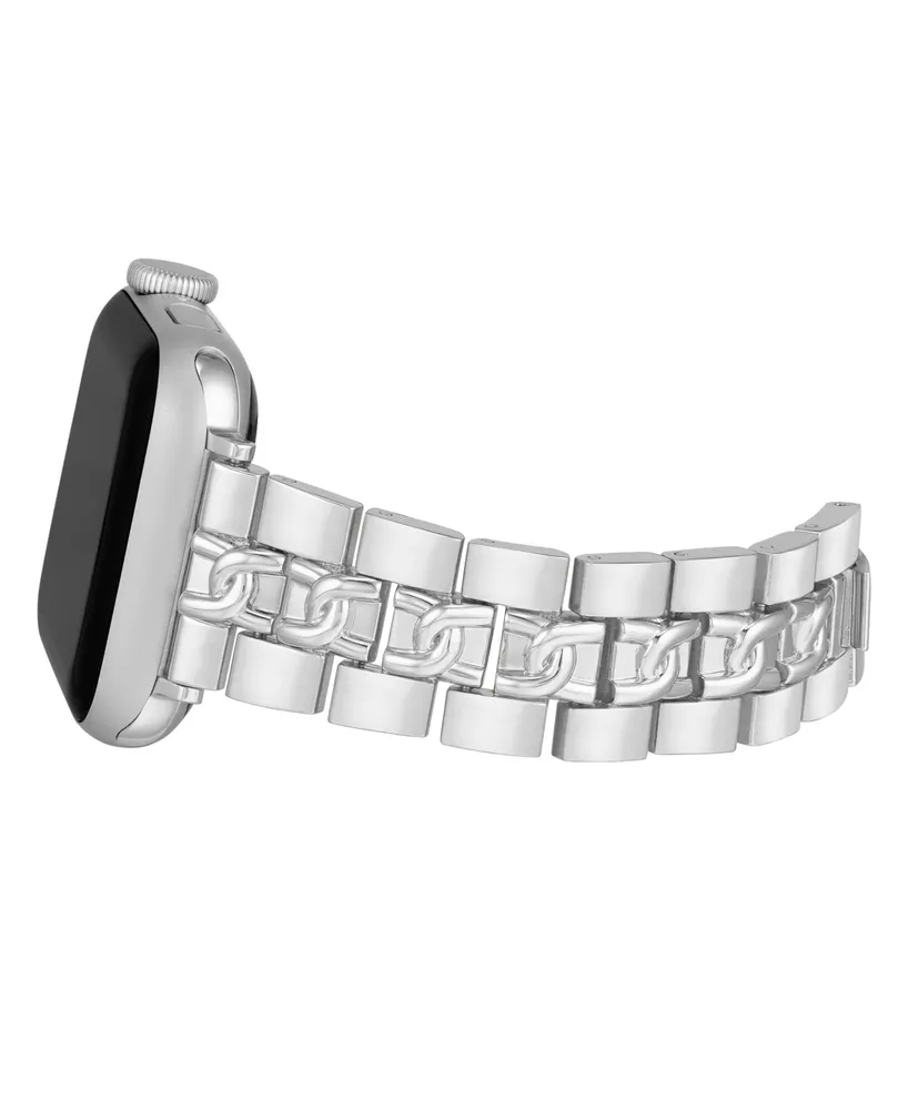 Nine West Women's Silver-Tone Alloy Bracelet Compatible with 38mm, 40mm and 41mm Apple Watch - Silver