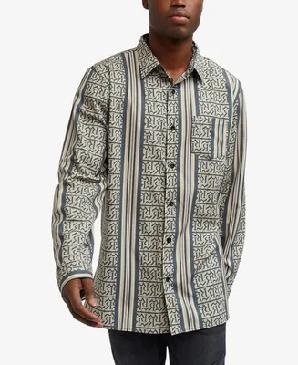 Reason Men's Monogram Long Sleeve Woven Shirt