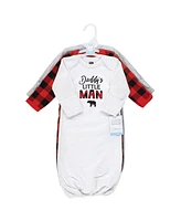 Hudson Baby Boys Cotton Gowns, Buffalo Plaid Family