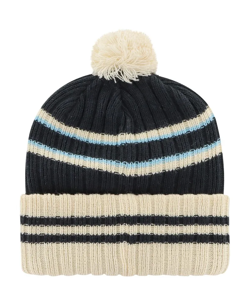 Men's '47 Brand Navy North Carolina Tar Heels No Huddle Cuffed Knit Hat with Pom