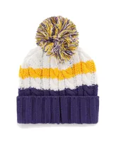Women's '47 Brand White Minnesota Vikings Ashfield Cuffed Knit Hat with Pom