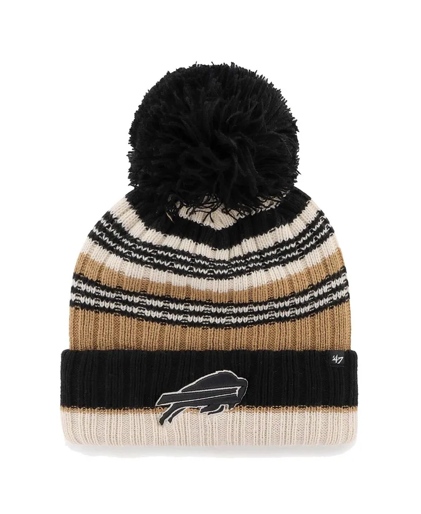 Women's '47 Brand Natural Buffalo Bills Barista Cuffed Knit Hat with Pom