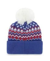 Women's '47 Brand Royal New York Giants Elsa Cuffed Knit Hat with Pom