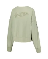 Women's Pro Standard Green Cleveland Guardians Fleece Pullover Sweatshirt