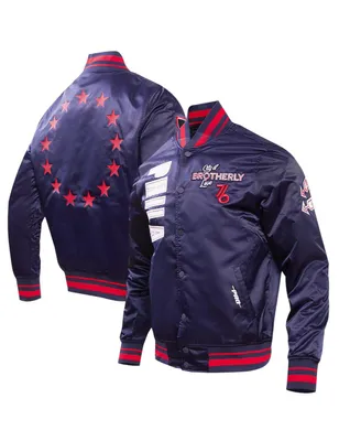 Men's Pro Standard Navy Philadelphia 76ers 2023/24 City Edition Satin Full-Snap Jacket