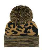 Women's '47 Brand Brown Auburn Tigers Rosette Cuffed Knit Hat with Pom