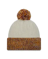 Women's New Era Cream Minnesota Golden Gophers Fresh Cuffed Knit Hat with Pom