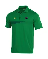 Men's Under Armour Green Notre Dame Fighting Irish Tee To Green Stripe Polo Shirt