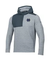 Men's Under Armour Gray Notre Dame Fighting Irish Survivor Fleece Hoodie Quarter-Zip Jacket