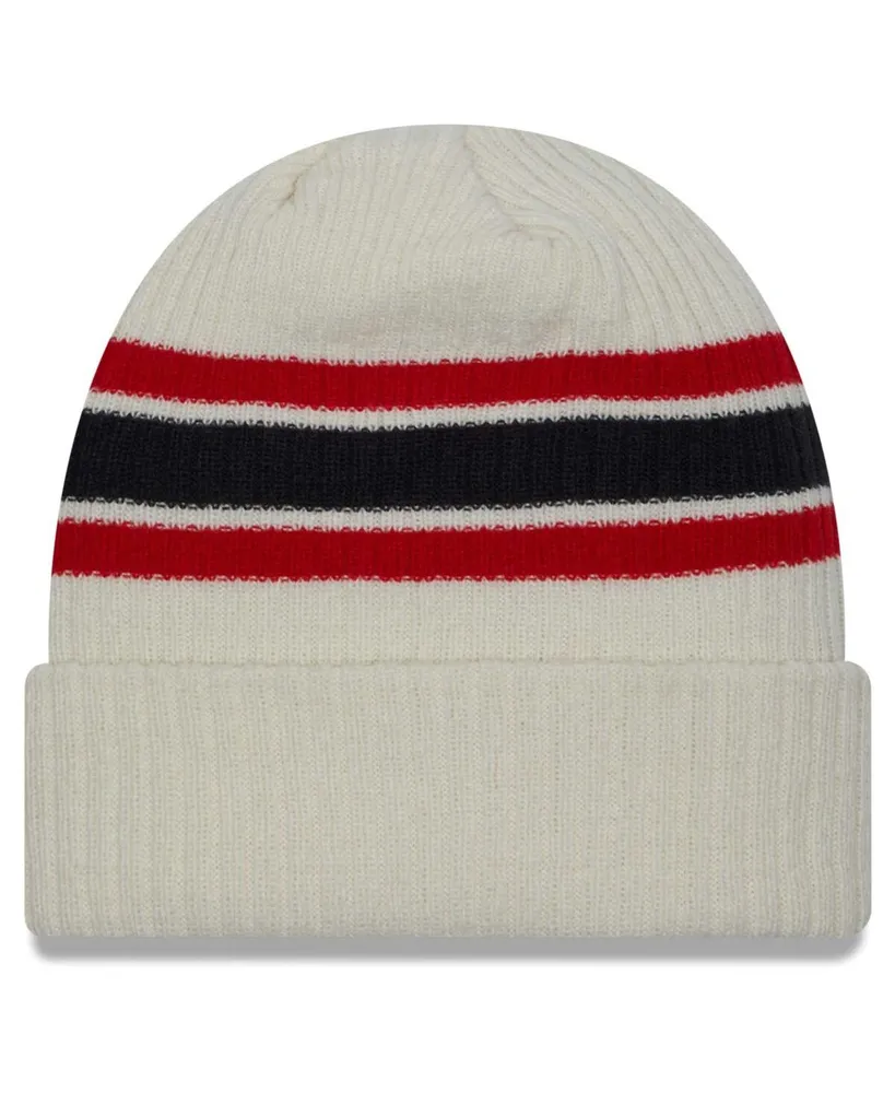 Men's New Era Cream Distressed Usmnt Vintage-Like Cuffed Knit Hat