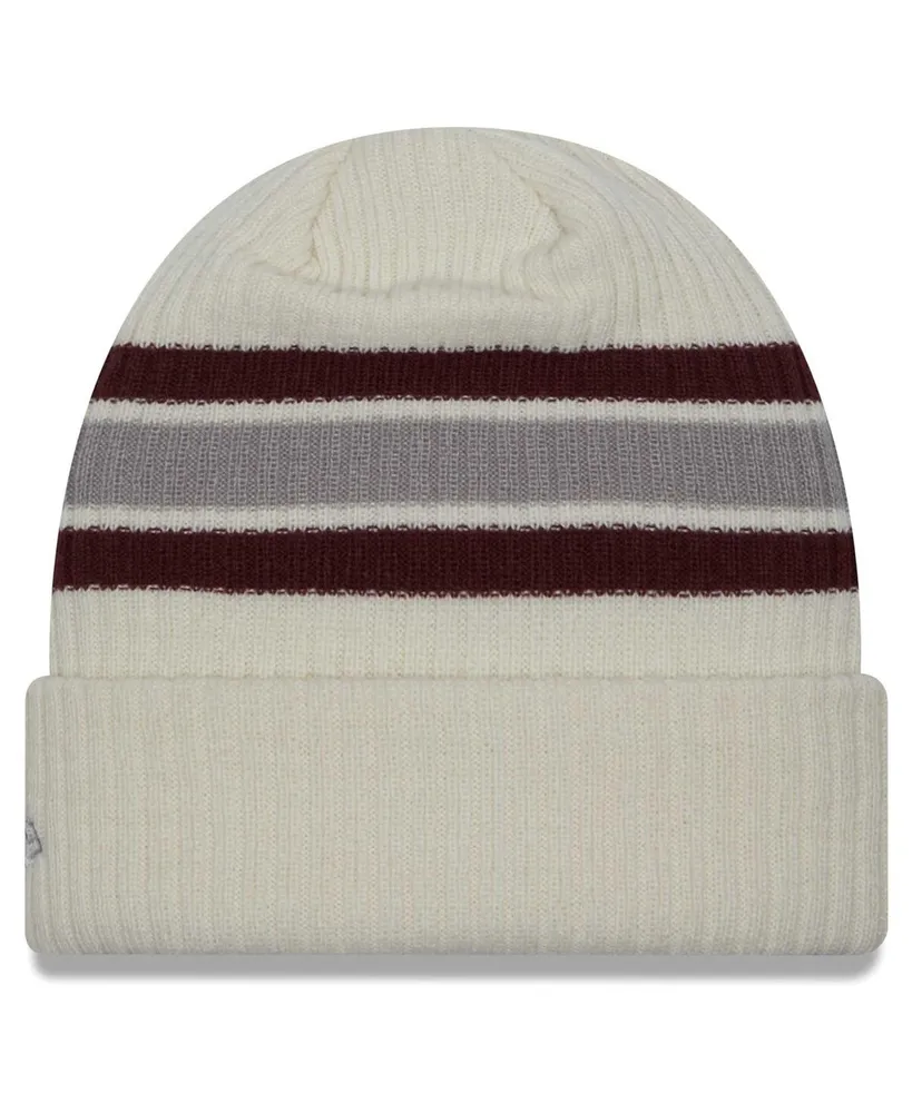 Men's New Era Cream Distressed Texas A&M Aggies Vintage-Like Cuffed Knit Hat