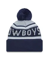 Men's New Era Navy Dallas Cowboys Retro Joe Main Cuffed Knit Hat with Pom