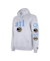 Men's New Era White Atlanta Hawks 2023/24 City Edition Pullover Hoodie