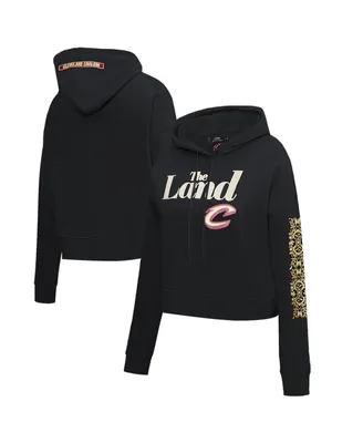 Women's Pro Standard Black Cleveland Cavaliers 2023/24 City Edition Cropped Pullover Hoodie