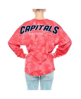 Women's Fanatics Red Washington Capitals Crystal-Dye Long Sleeve T-shirt