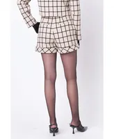 Women's Plaid Cuffed Shorts