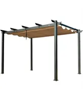Aluminum Pergola with Retractable Sun Shade