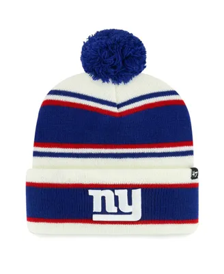 Youth Boys and Girls '47 Brand White New York Giants Stripling Cuffed Knit Hat with Pom