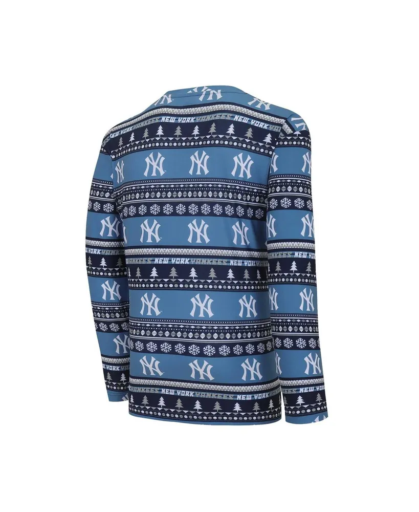 Men's Concepts Sport Navy New York Yankees Knit Ugly Sweater Long Sleeve Top and Pants Set