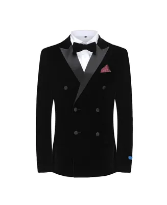 Braveman Men's 2-Piece Velvet Birdseye Lapel Double-Breasted Slim-Fit Tuxedo