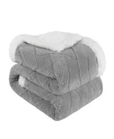 Superior Reversible Jacquard Lattice Fleece Plush Sherpa Blanket