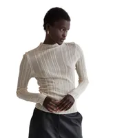 Women's Dane Mock Neck Sheer Knit Sweater Top