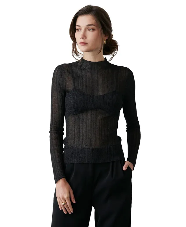 A.n.a Womens Mock Neck Sleeveless Pullover Sweater