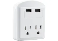 5 Core European Travel Plug Adapter, International Power Plug w/ 2 Usb, 2 Outlet Surge Protector Adaptor Charger