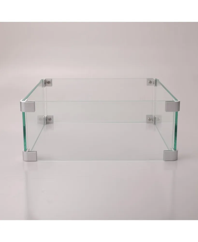 Simplie Fun Glass Wind Gurad Square Glass Windshield For Square Fire Table