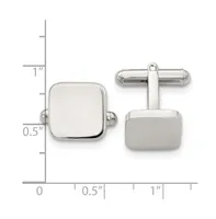 Chisel Stainless Steel Polished Rounded Square Cufflinks