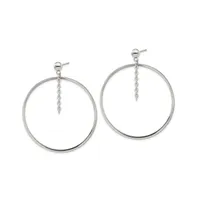 Chisel Stainless Steel Polished Circle Dangle Earrings