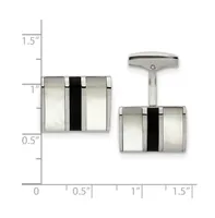 Chisel Stainless Steel Polished Black Onyx Cufflinks