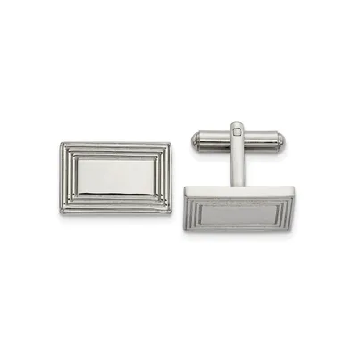 Chisel Stainless Steel Polished Rectangle Cufflinks