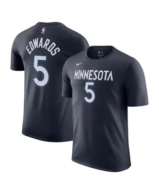 Men's Nike Anthony Edwards Navy Minnesota Timberwolves Icon 2022/23 Name and Number T-shirt
