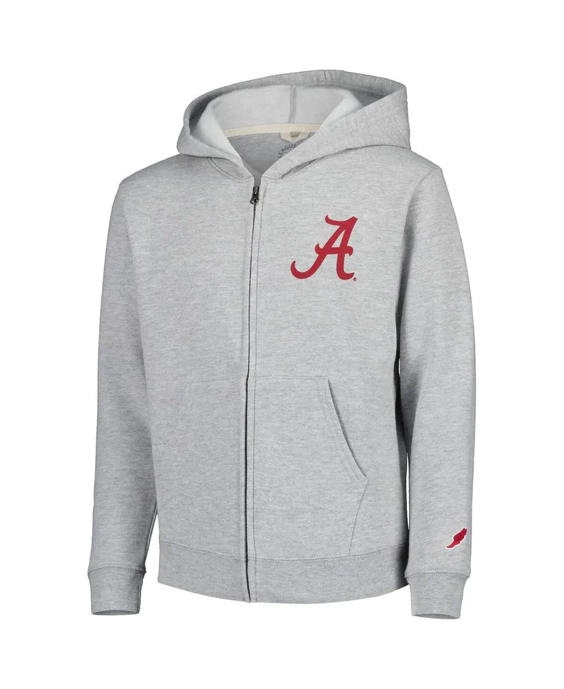 Big Boys League Collegiate Wear Heather Gray Alabama Crimson Tide Full-Zip Hoodie