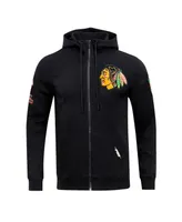 Men's Pro Standard Black Chicago Blackhawks Classic Chenille Full-Zip Hoodie Jacket