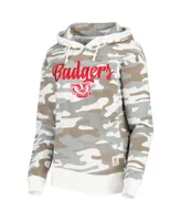 Women's Pressbox Camo Wisconsin Badgers San Pablo Pullover Hoodie