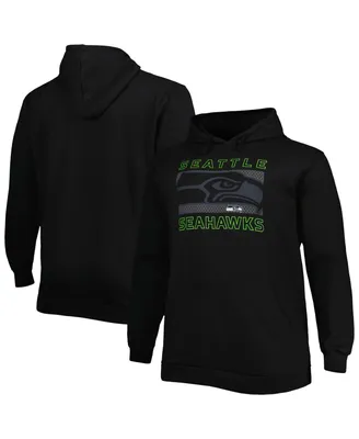 Men's Fanatics Black Seattle Seahawks Big and Tall Pop of Color Pullover Hoodie