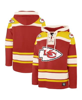 Men's '47 Brand Red Kansas City Chiefs Big and Tall Superior Lacer Pullover Hoodie
