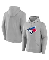 Men's Fanatics Heather Gray Toronto Blue Jays Official Logo Pullover Hoodie