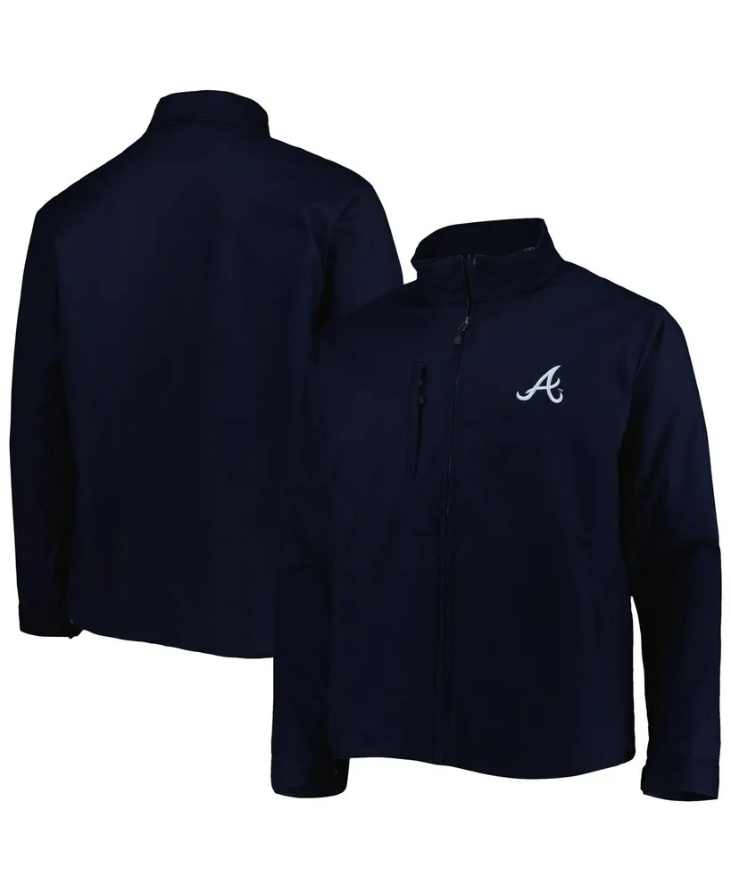 Men's Dunbrooke Navy Atlanta Braves Journey Tri-Blend Full-Zip Jacket